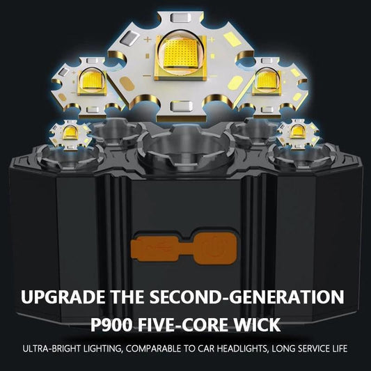 5 LED Headlamp Rechargeable Powerful Head Lamp with Built-in Battery Outdoor Camping Headlight Head Flashlight Head Light