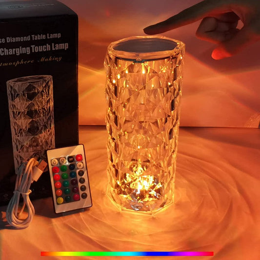🔥 Crystal Diamond Touch Lamp – RGB Colors | Remote Control | Rechargeable LED Light | Free Delivery | Ably Mart