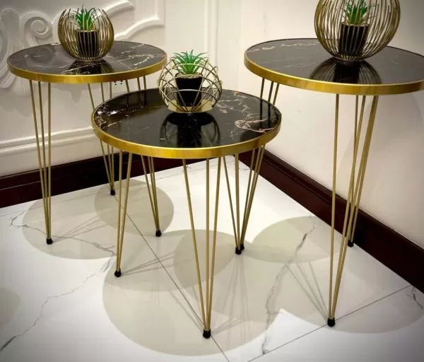 🔥 Modern Black Coffee Table | Decor Table Set of 3 | Free Delivery | Ably Mart