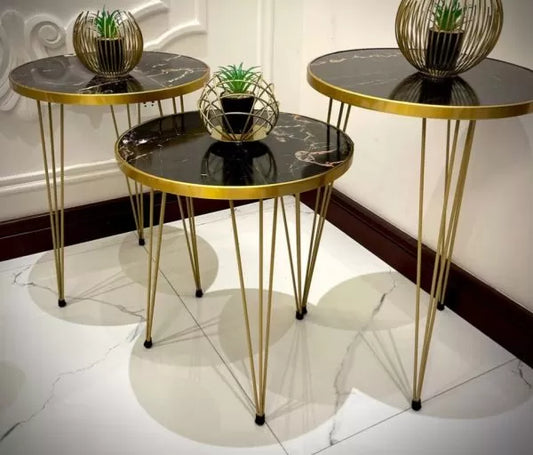 🔥 Modern Black Coffee Table | Decor Table Set of 3 | Free Delivery | Ably Mart