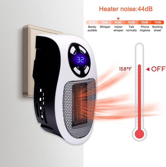 🔥500W Wall-Plug Portable Room Heater – Quick Heat | Digital Display | Low Energy Use | Free Delivery | Ably Mart