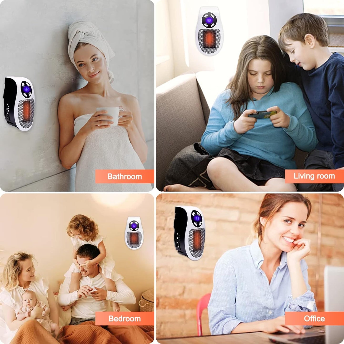 🔥500W Wall-Plug Portable Room Heater – Quick Heat | Digital Display | Low Energy Use | Free Delivery | Ably Mart