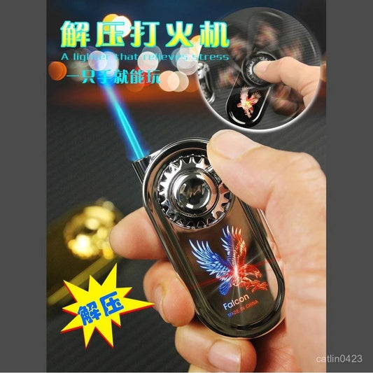 1 Piece Refillable Fancy Spinner Light Lighter | Best Quality Light Lighter | Lighter For Cigarette | Spinner Lighter Metal body (random color) - random color